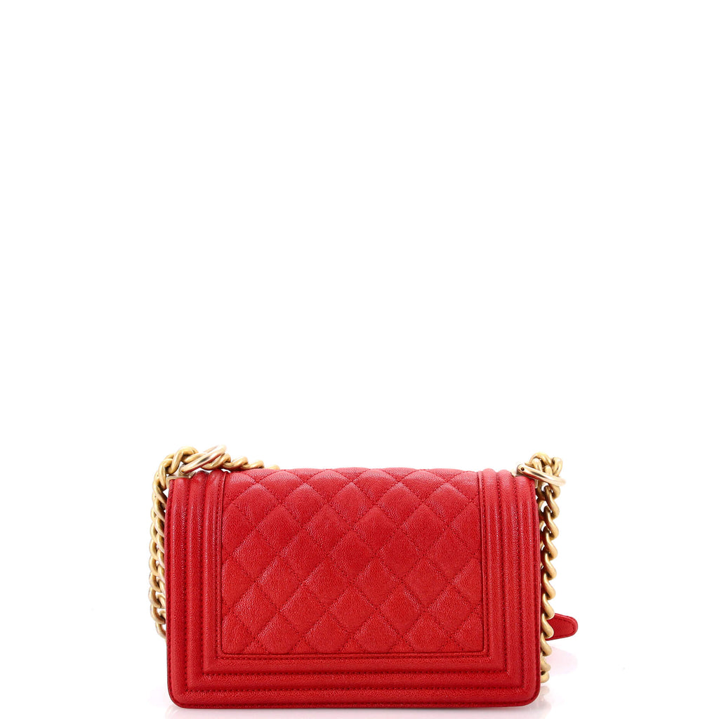 Boy Flap Bag Quilted Caviar Small