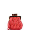 Kisslock Frame Clutch with Chain Matelasse Leather Mini