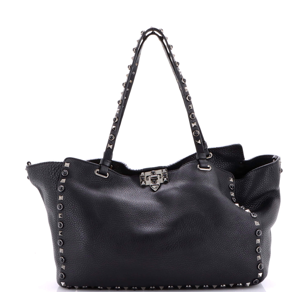 Rockstud Tote Pebbled Leather Medium