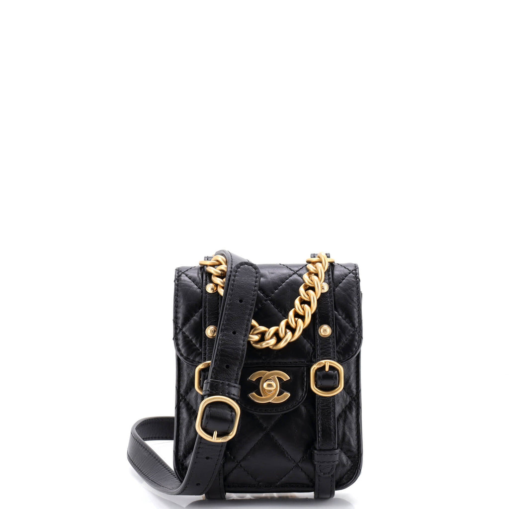 City School Flap Messenger Bag Quilted Aged Calfskin Mini