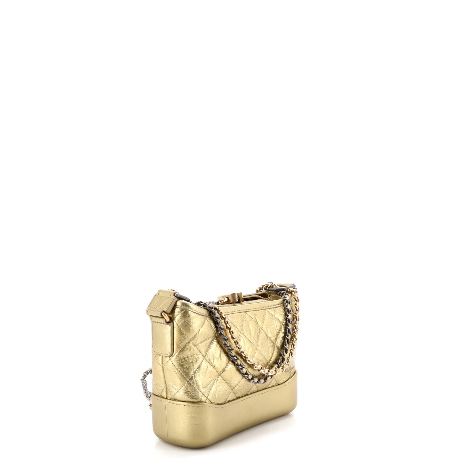 Gabrielle Hobo Quilted Metallic Aged Calfskin Small
