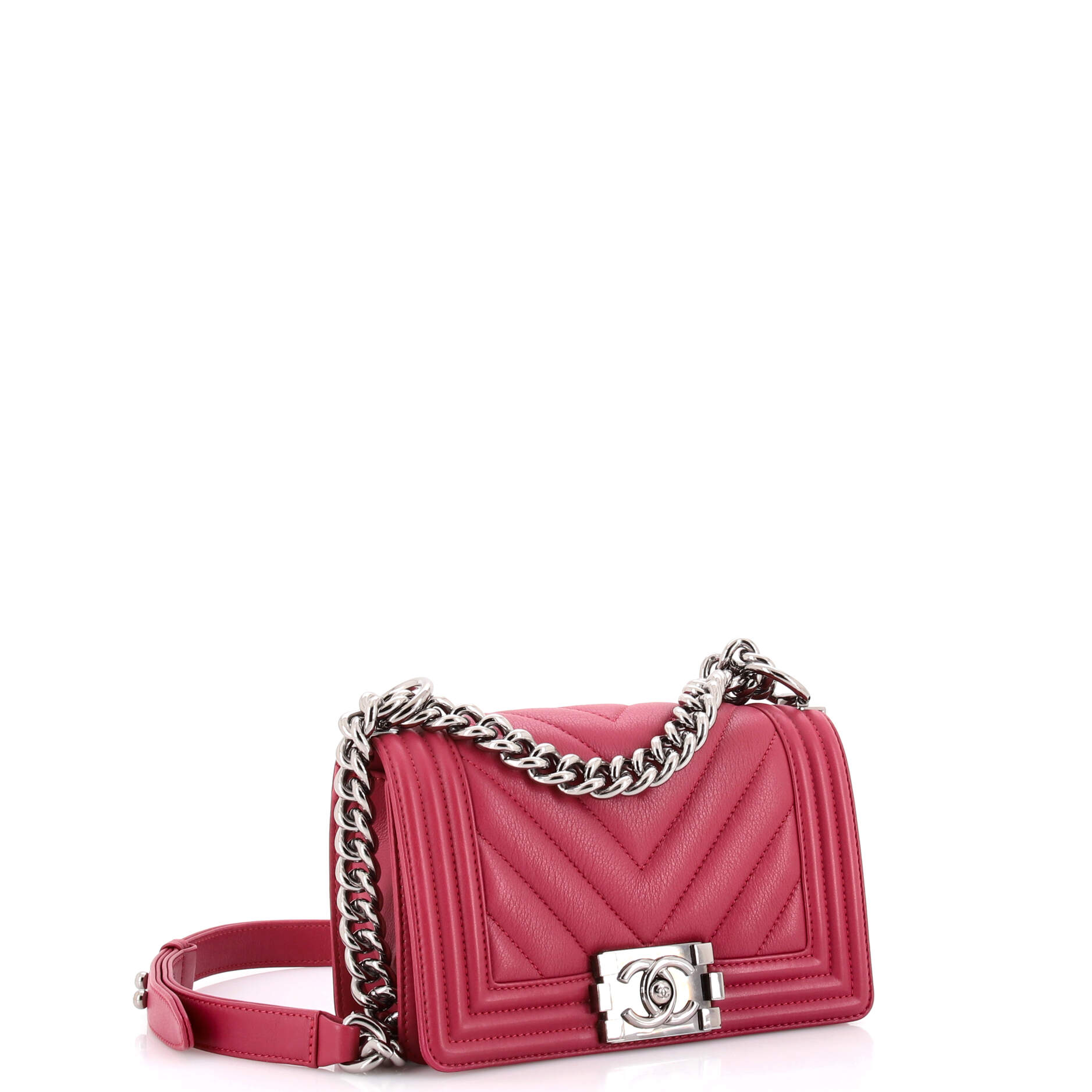 Boy Flap Bag Chevron Calfskin Small