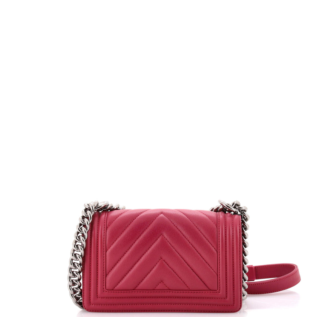 Boy Flap Bag Chevron Calfskin Small