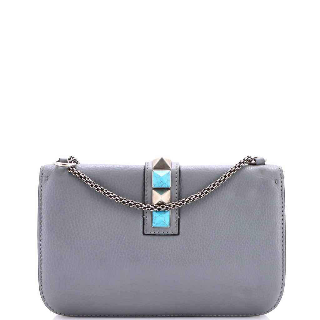 Rolling Rockstud Glam Lock Shoulder Bag Leather Medium