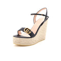 Women's GG Marmont Wedge Espadrille Sandals Leather