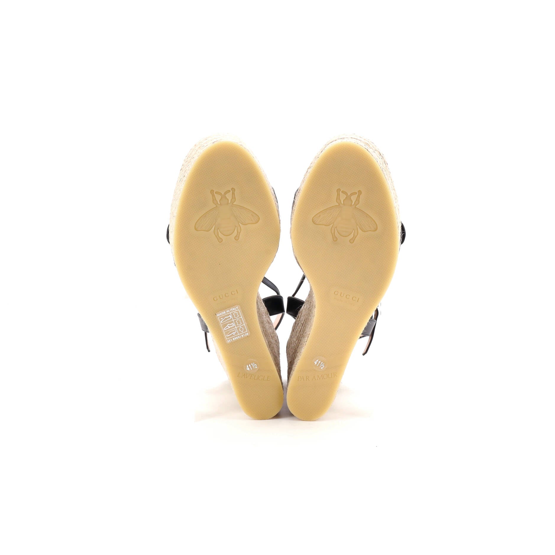 Women's GG Marmont Wedge Espadrille Sandals Leather