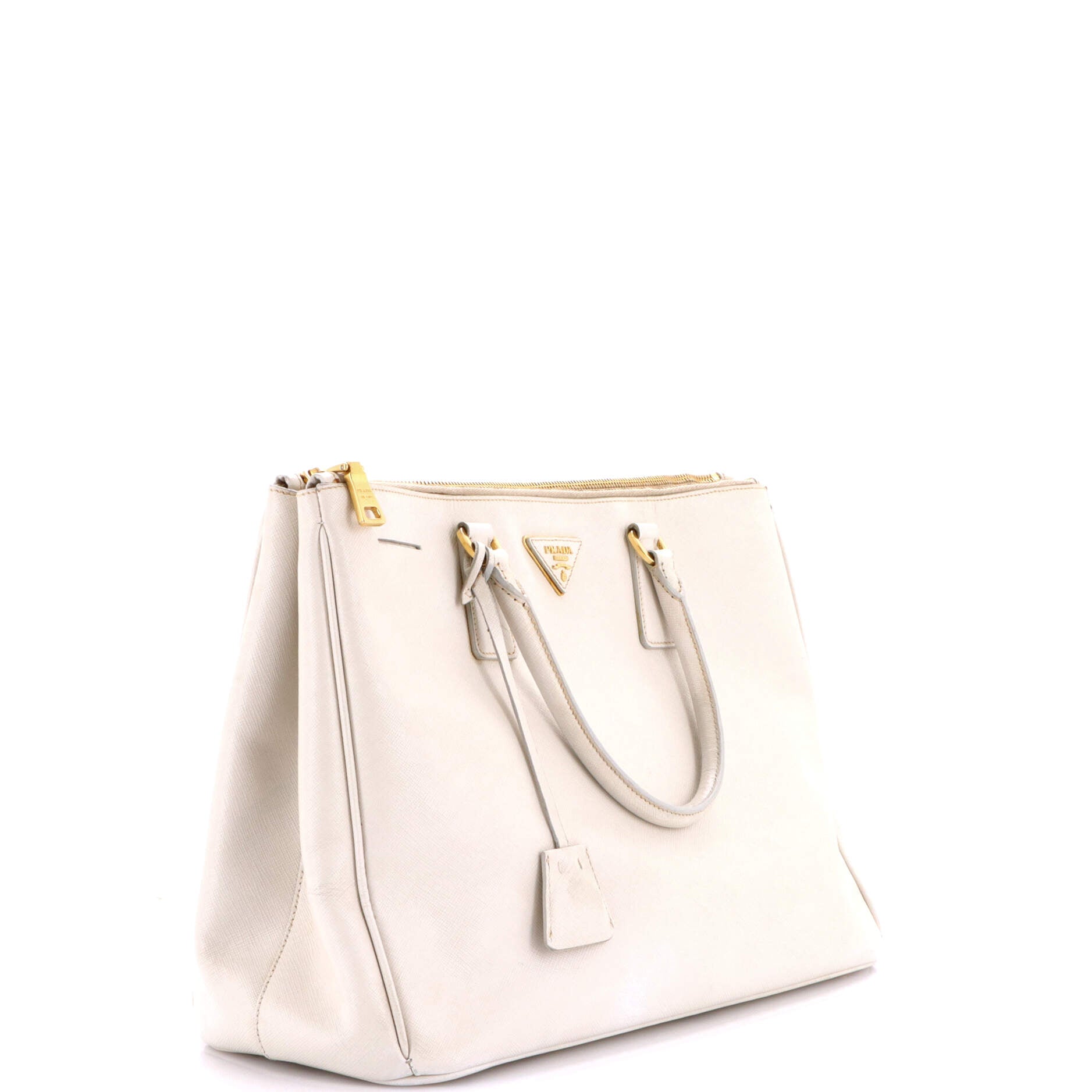 Double Zip Lux Tote Saffiano Leather Large
