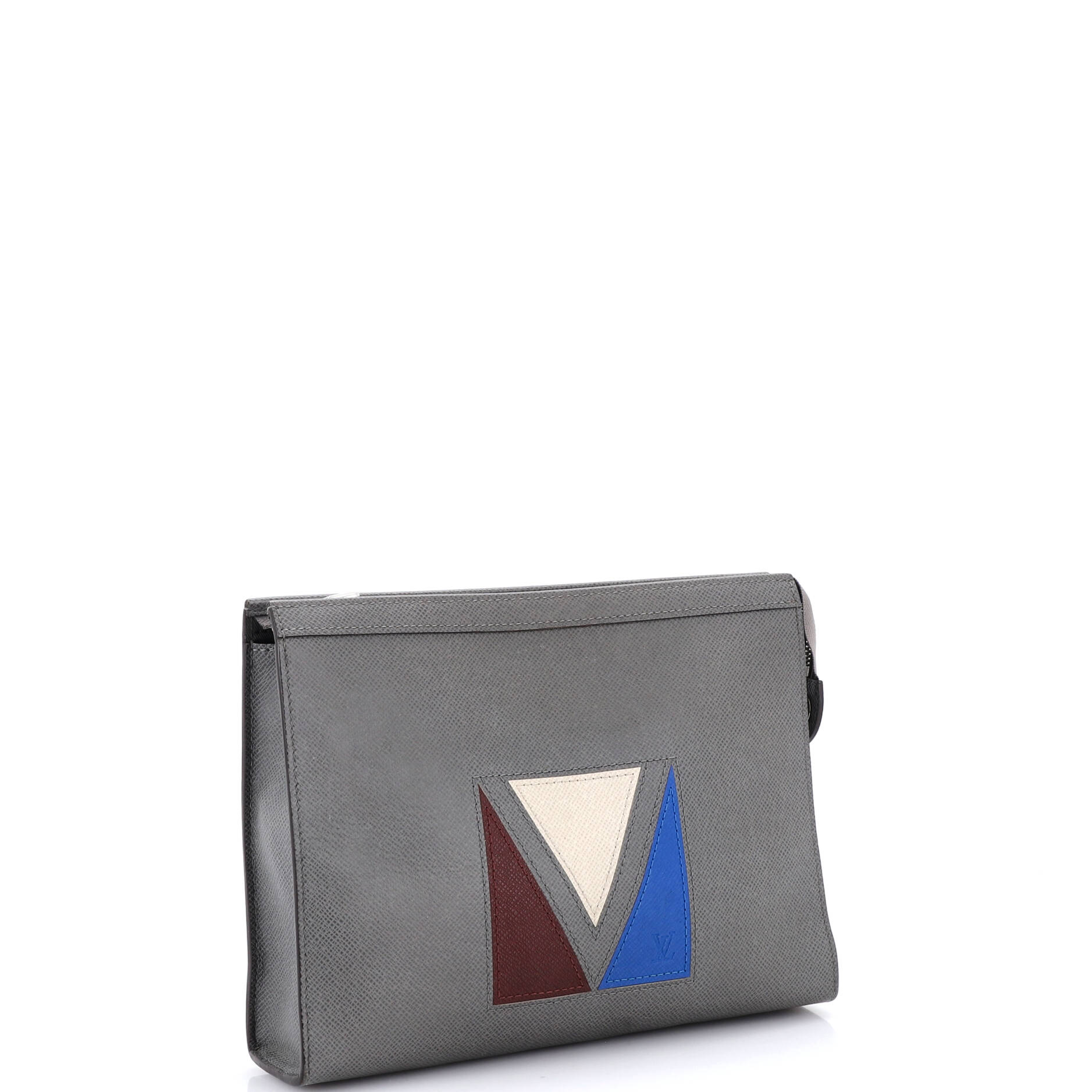 Pochette Voyage Panelled Taiga Leather MM