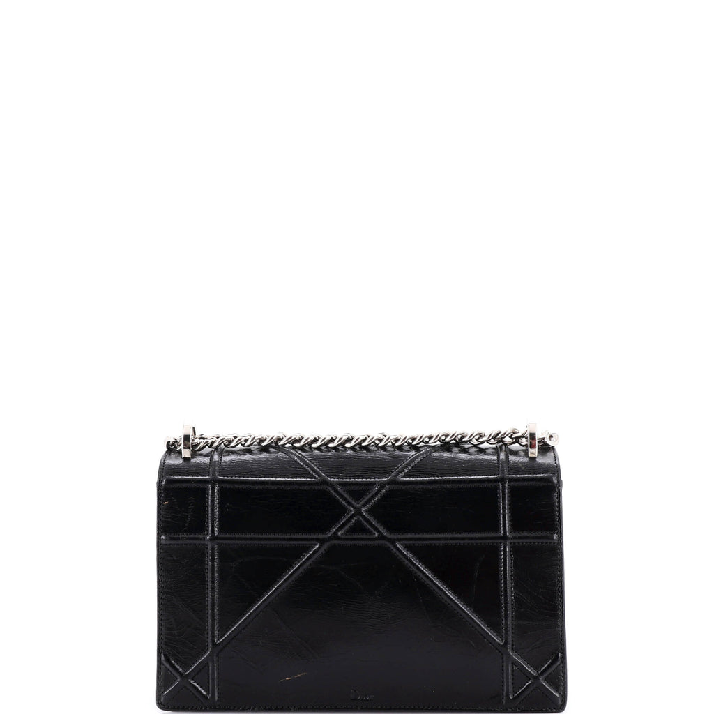 Diorama Clasp Flap Bag Crinkled Lambskin Medium