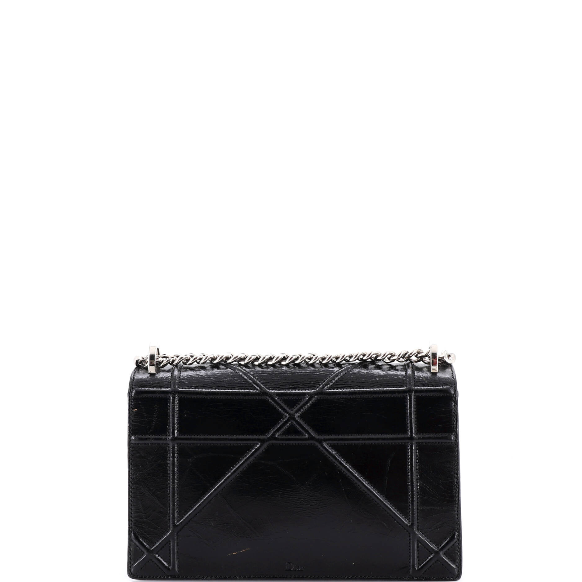 Diorama Clasp Flap Bag Crinkled Lambskin Medium