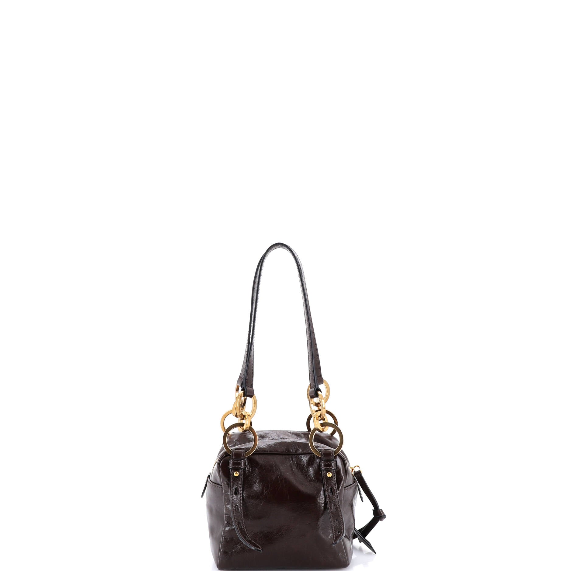 Dangle Top Handle Bag Leather Mini