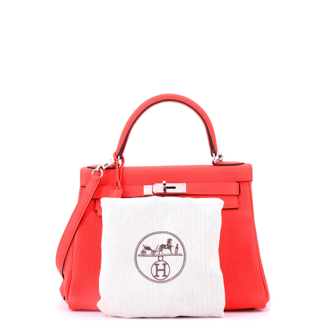 Kelly Handbag Rose Texas Clemence with Palladium Hardware 28