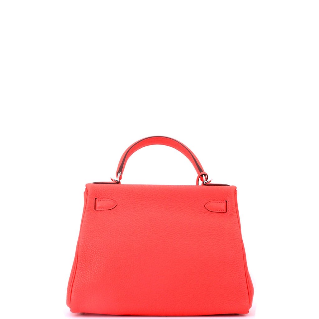 Kelly Handbag Rose Texas Clemence with Palladium Hardware 28