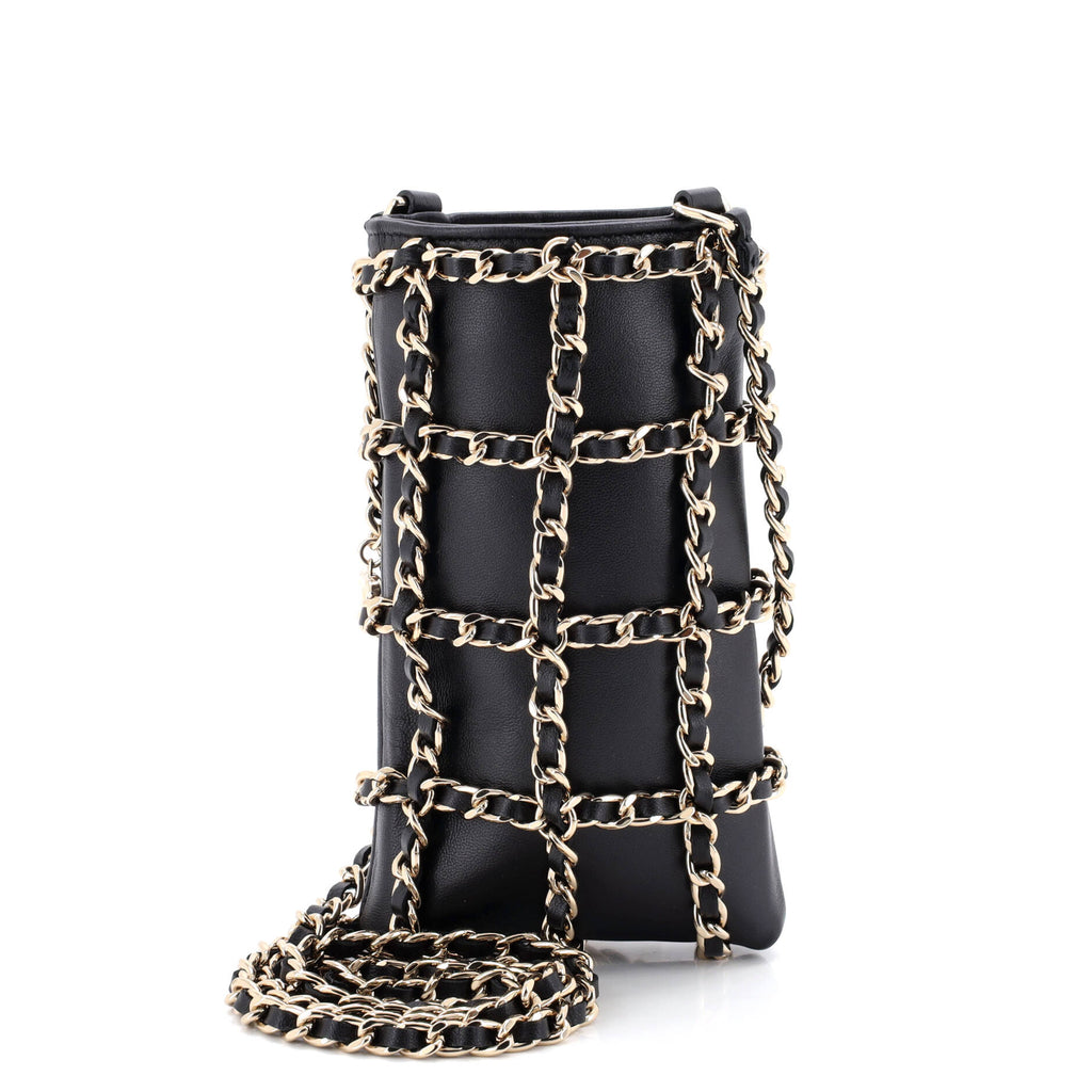 Tech Me Out Clutch With Chain Lambskin