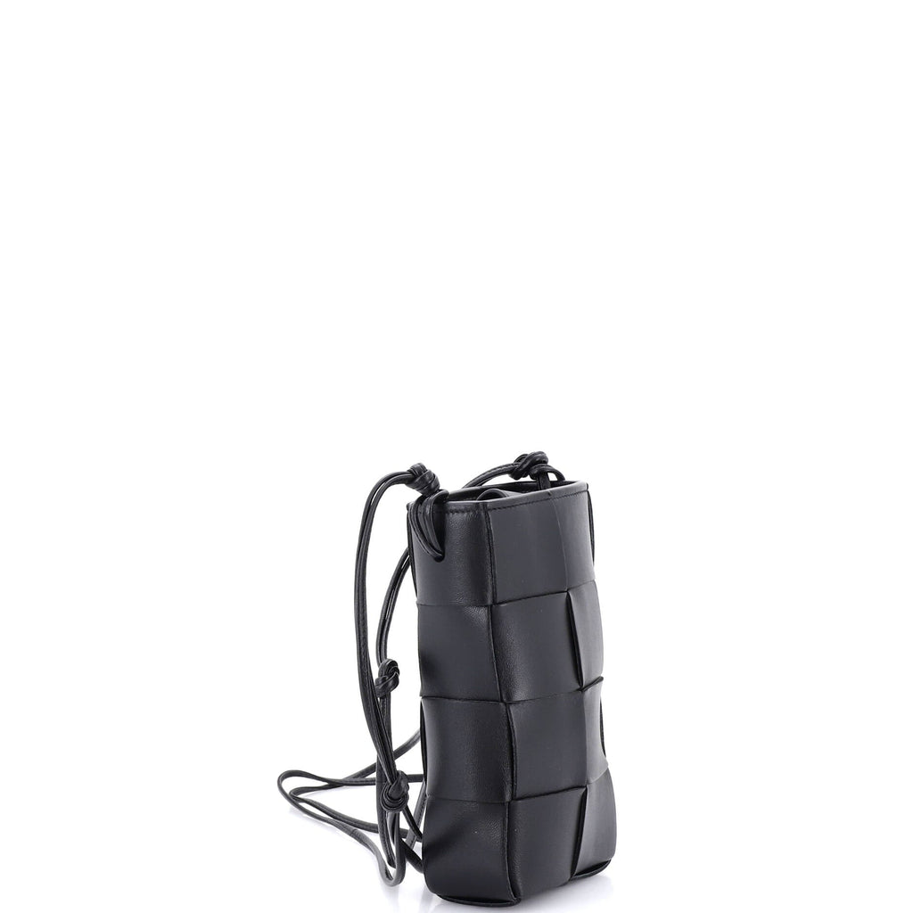 Cassette Phone Holder Crossbody Bag Maxi Intrecciato Leather