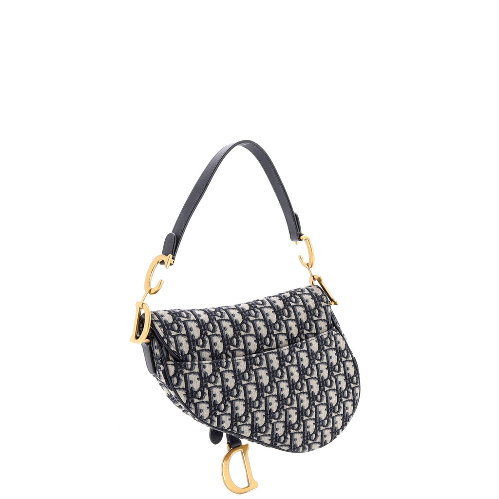 Saddle Handbag with Strap Oblique Canvas Medium
