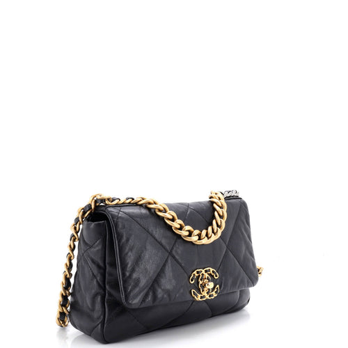 19 Flap Bag Quilted Leather Medium