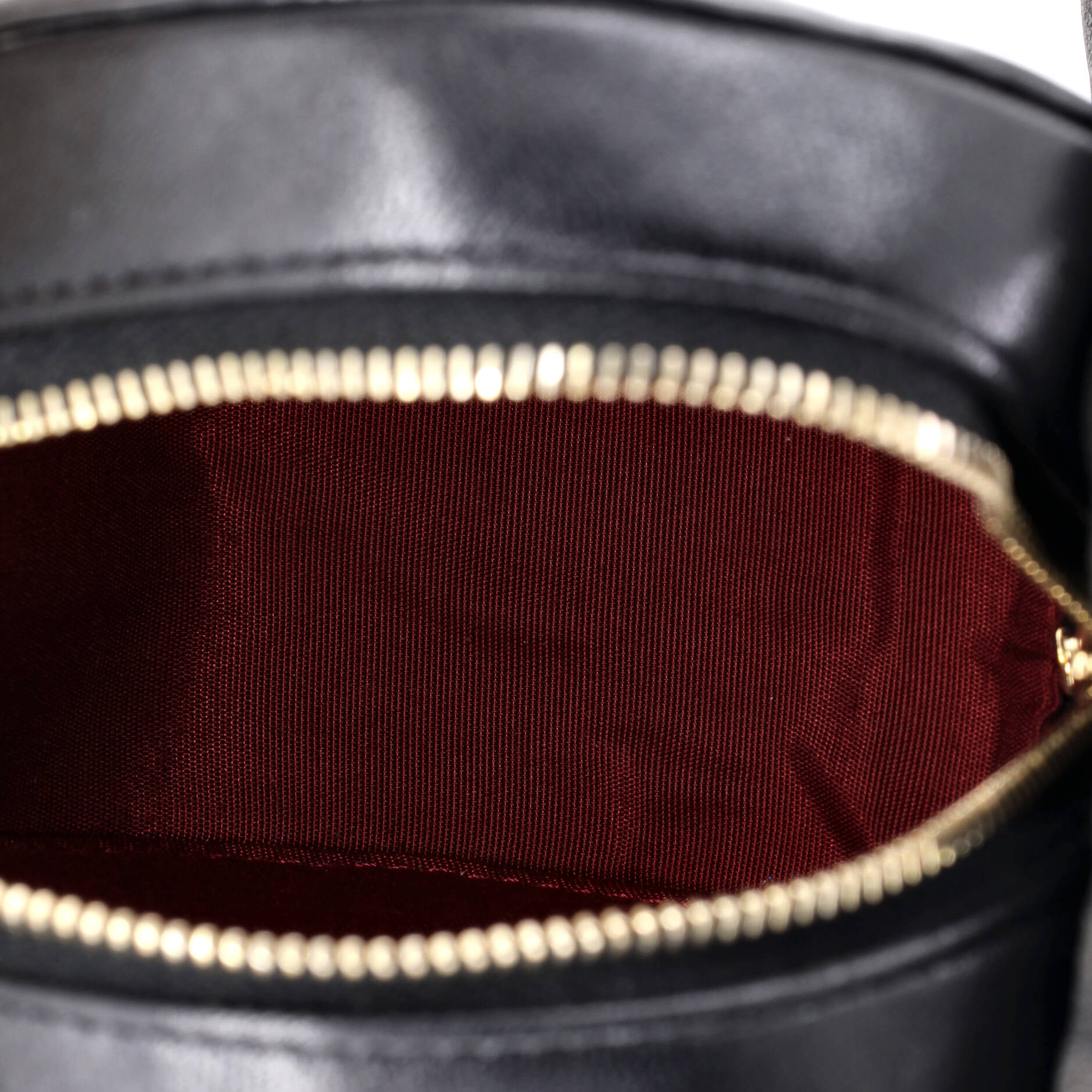 19 Round Clutch with Chain Quilted Leather
