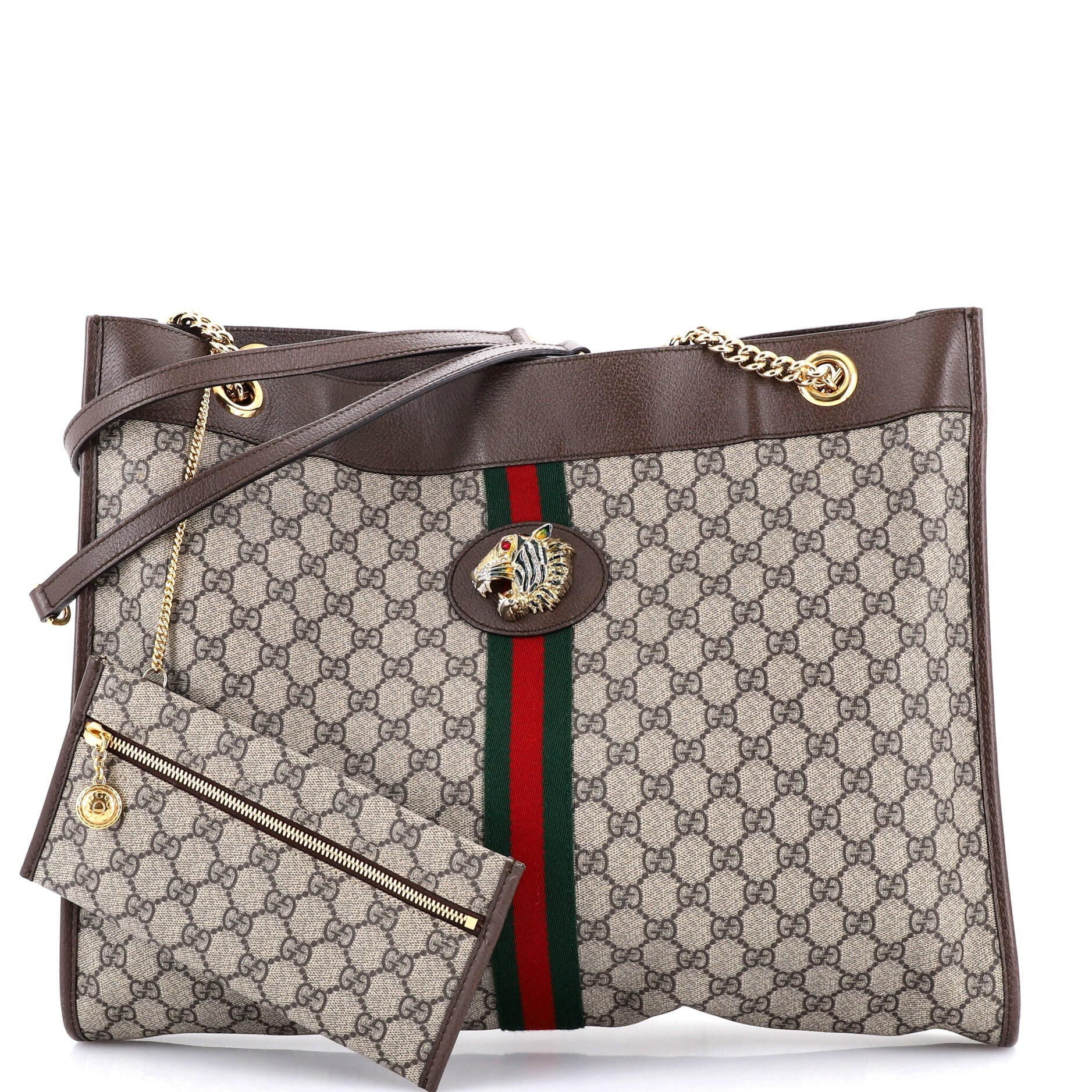 Rajah Chain Tote GG Coated Canvas Large