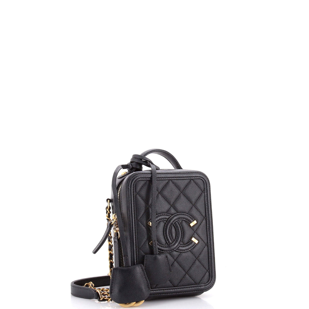 Filigree Vertical Vanity Case Quilted Caviar