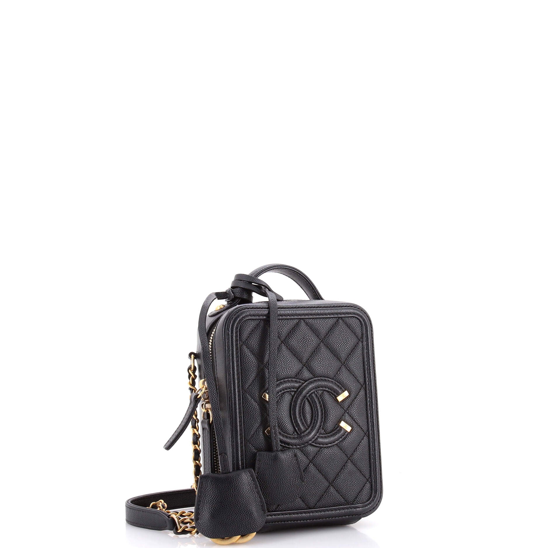 Filigree Vertical Vanity Case Quilted Caviar