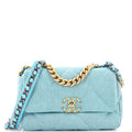19 Flap Bag Quilted Denim Medium