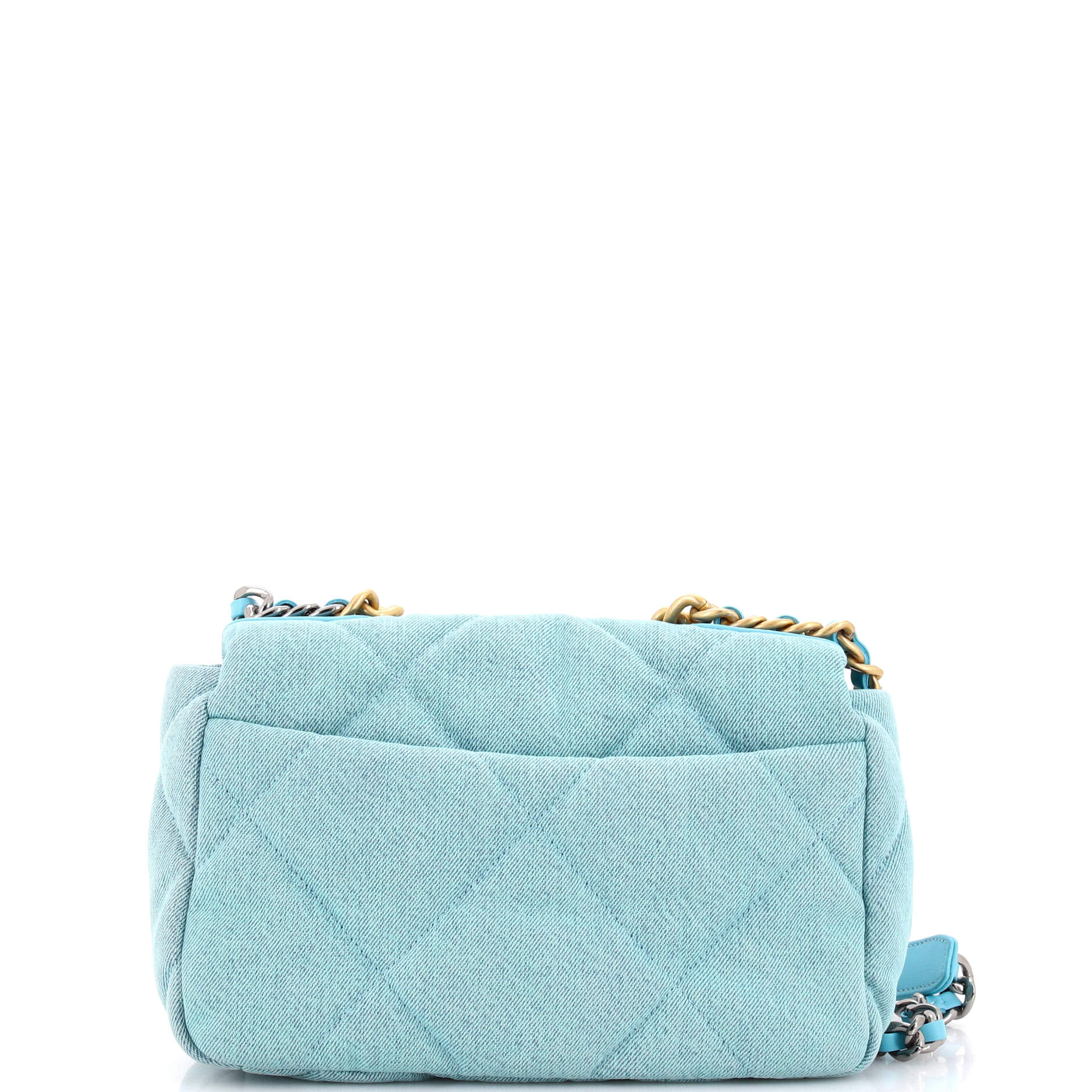 19 Flap Bag Quilted Denim Medium