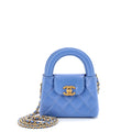 Kelly Top Handle Shopping Bag Quilted Shiny Aged Calfskin Nano