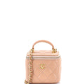 Classic Top Handle Vanity Case with Chain Quilted Lambskin Mini