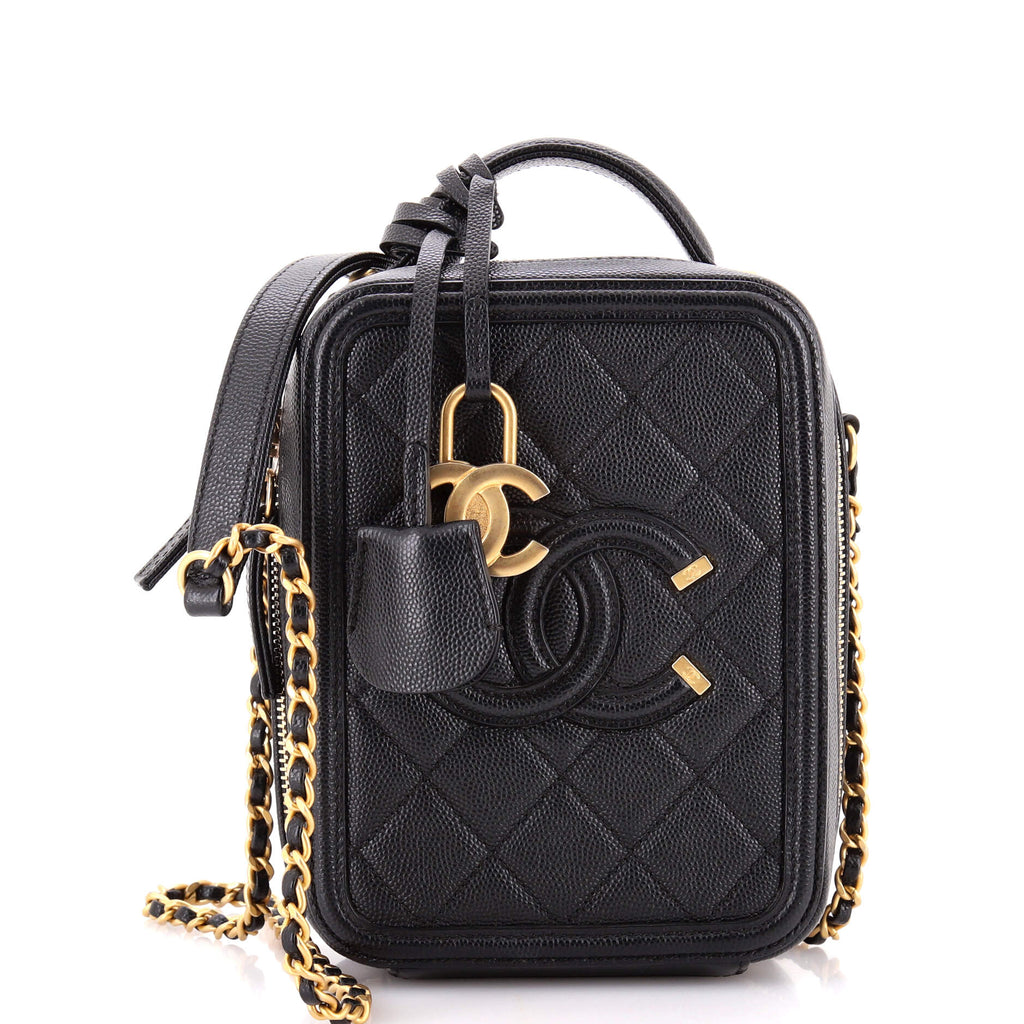 Filigree Vertical Vanity Case Quilted Caviar