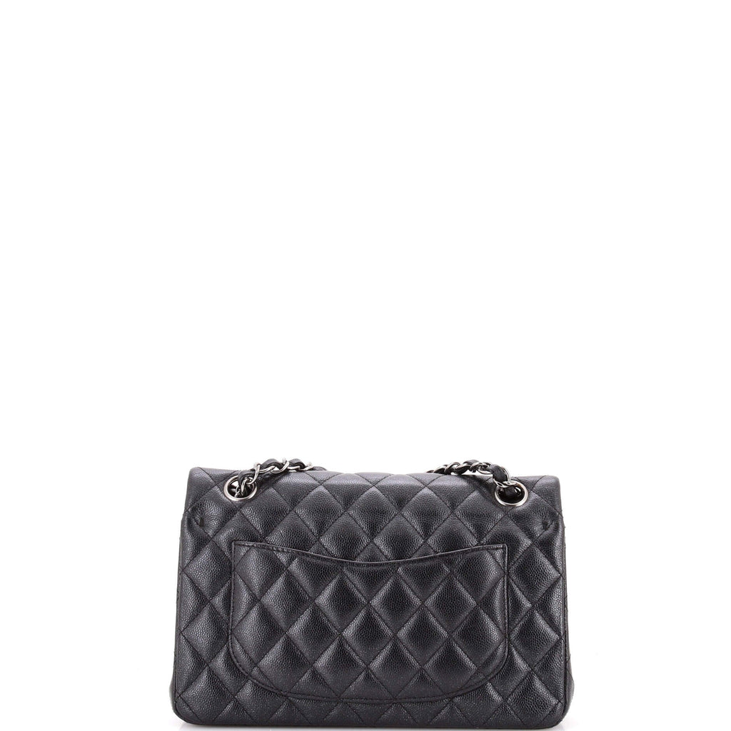 Classic Double Flap Bag Quilted Iridescent Caviar Small
