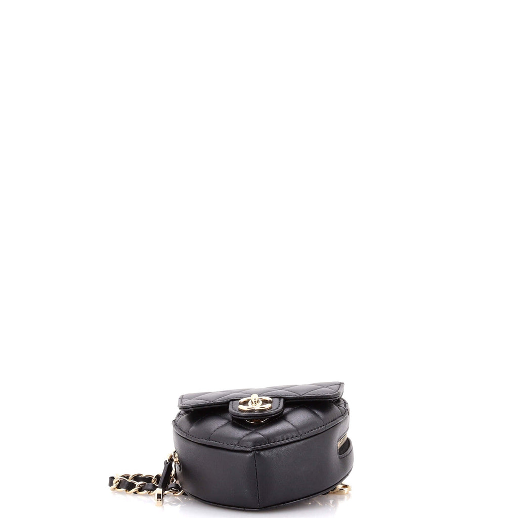 CC in Love Heart Belt Bag Quilted Lambskin