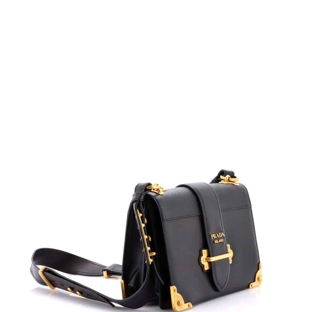 Cahier Crossbody Bag Leather and Saffiano Leather Large