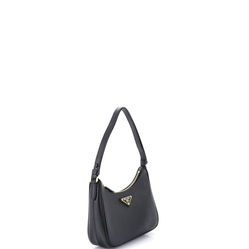 Adjustable Handle Zip Hobo Saffiano Leather Mini