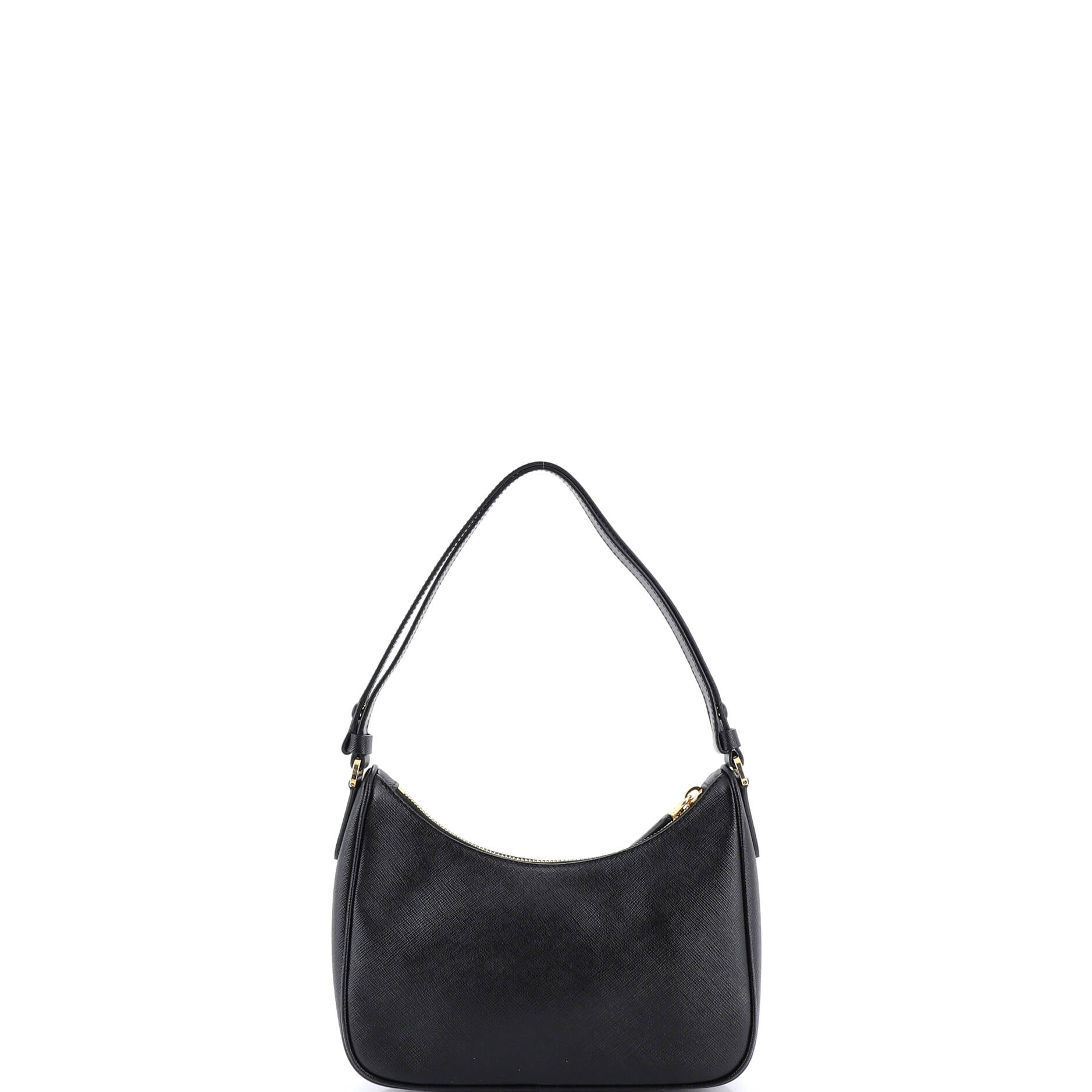 Adjustable Handle Zip Hobo Saffiano Leather Mini