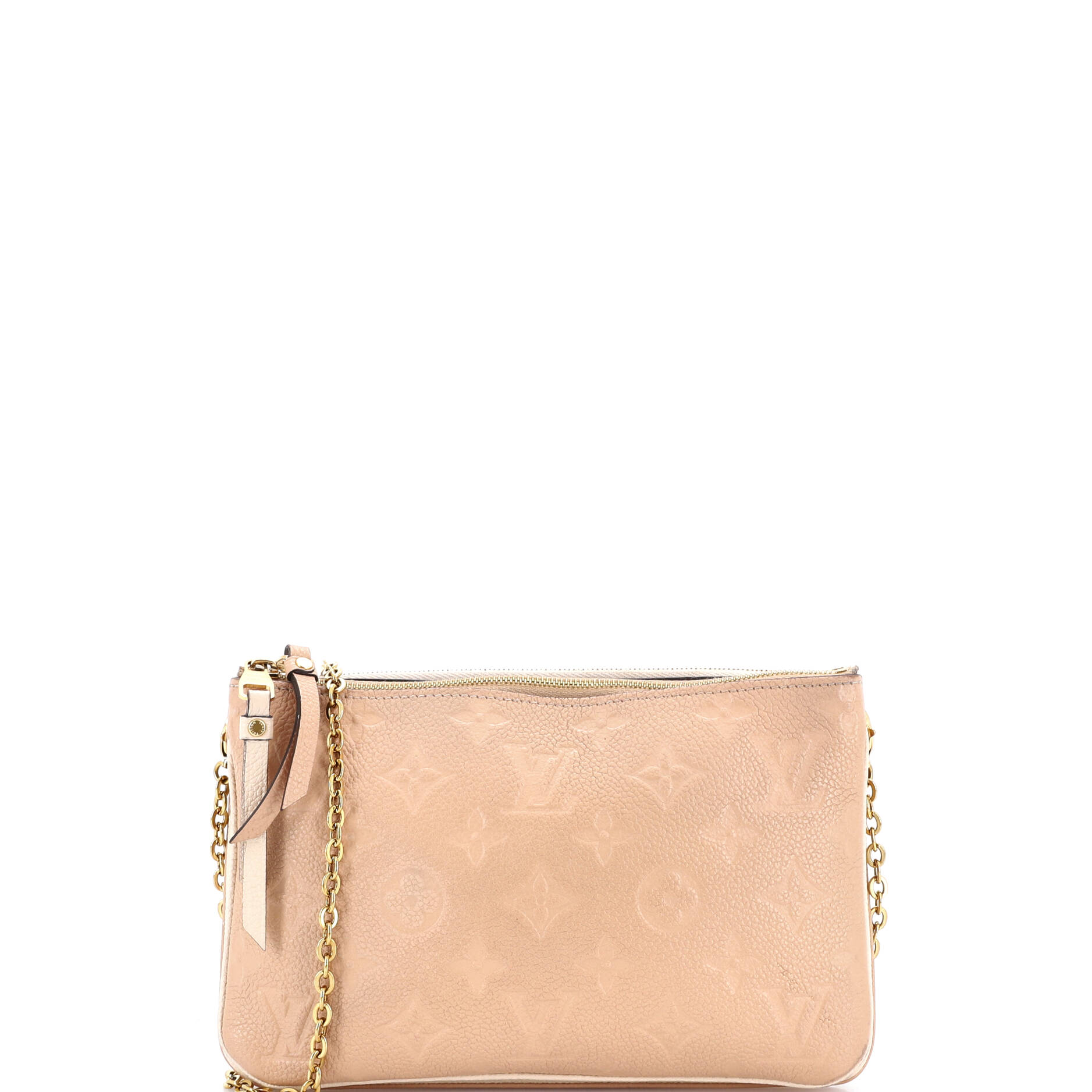 Double Zip Pochette Monogram Empreinte Leather