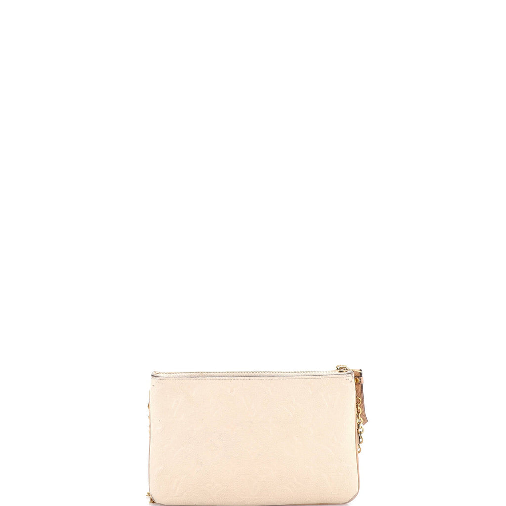Double Zip Pochette Monogram Empreinte Leather