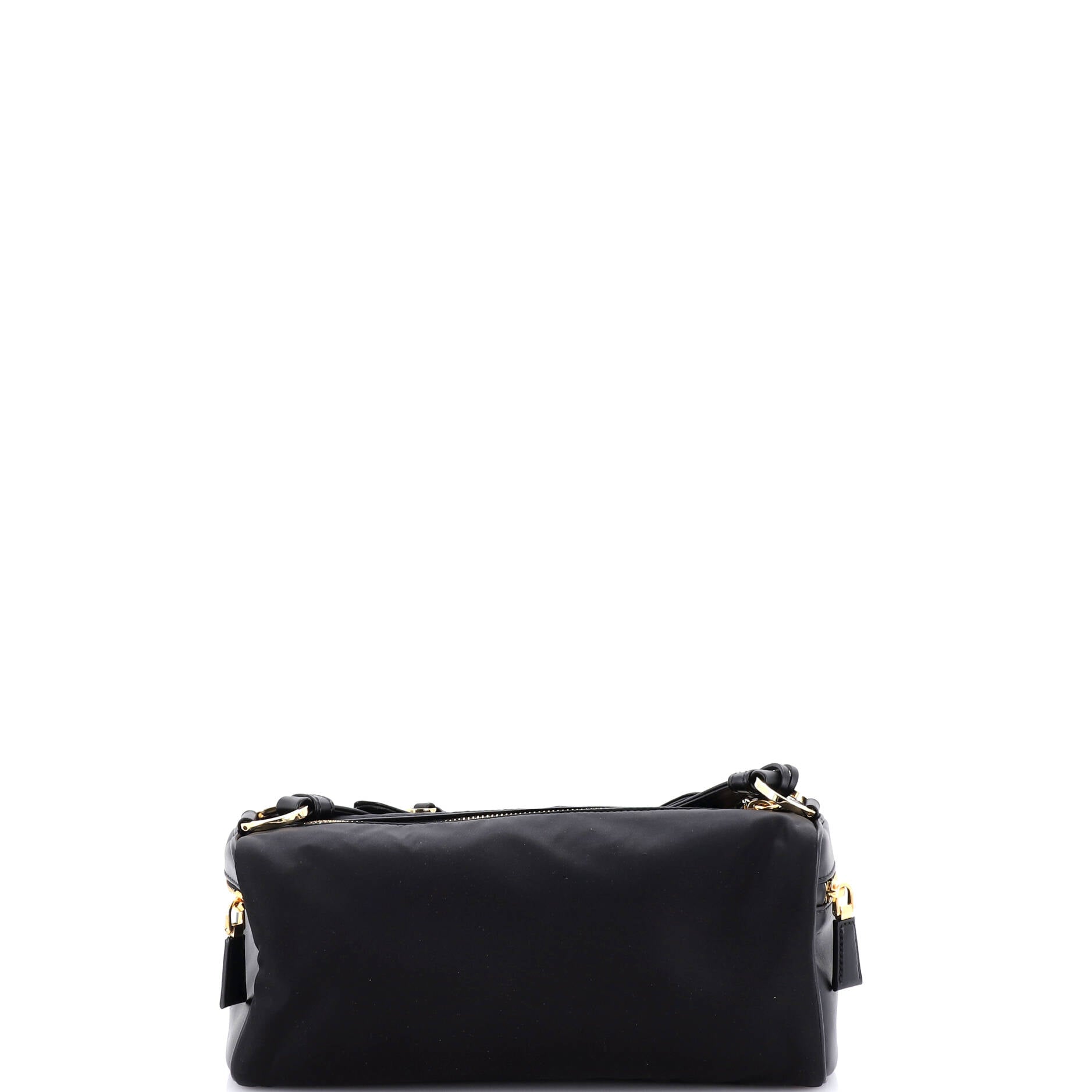 Padlock Bauletto Shoulder Bag Re-Nylon with Leather Medium