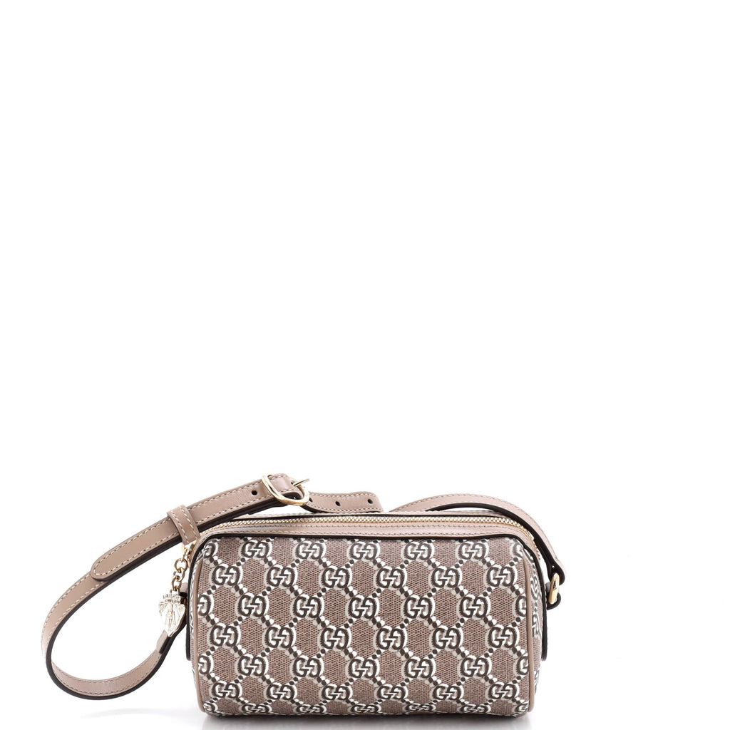 Cylindrical Shoulder Bag GG Shadow Coated Canvas Mini