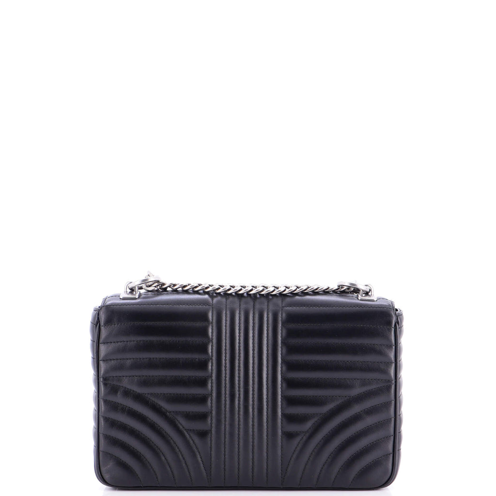 Chain Flap Shoulder Bag Diagramme Quilted Leather Large