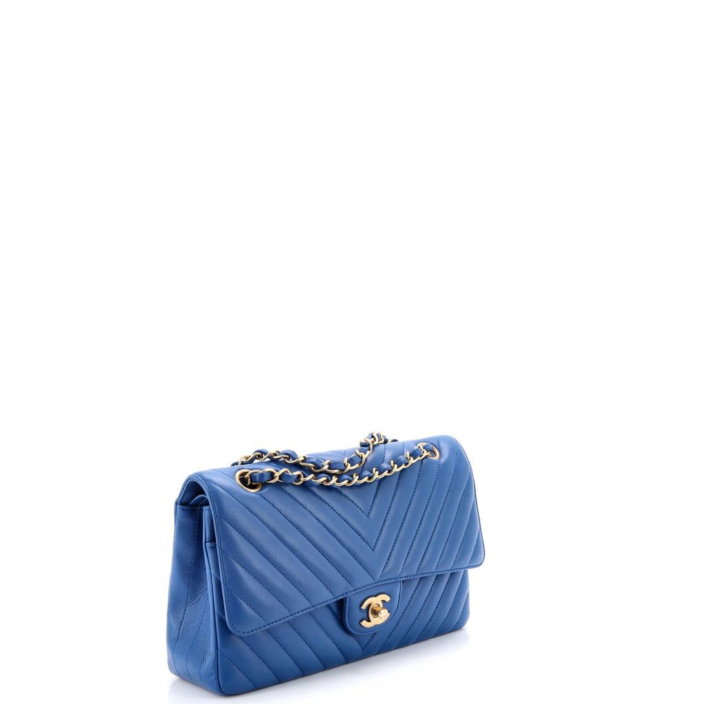 Classic Double Flap Bag Chevron Caviar Medium