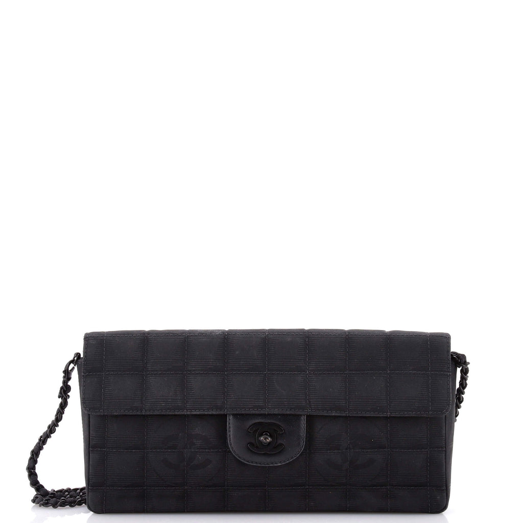 Travel Line Flap Bag Quilted Nylon East West