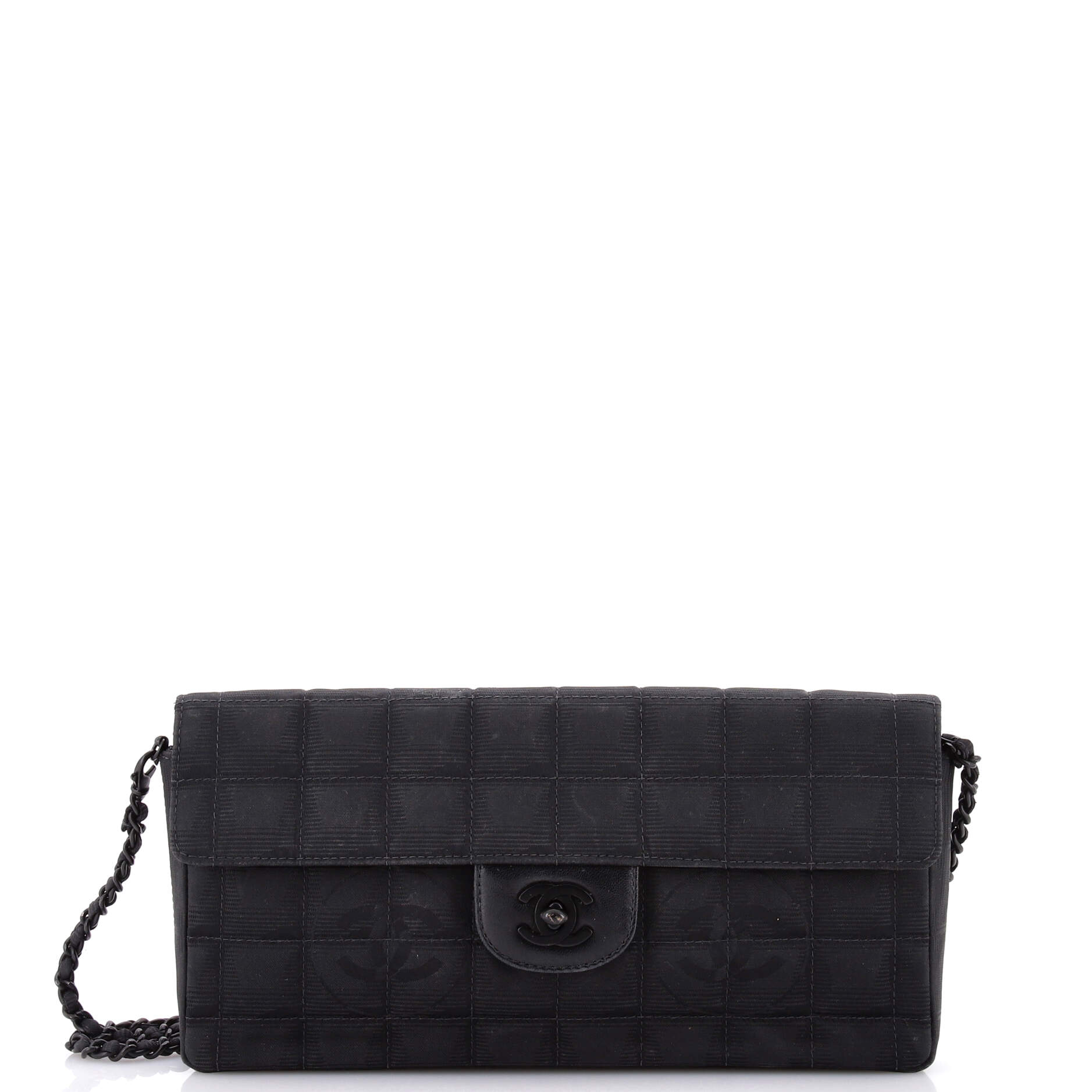 Travel Line Flap Bag Quilted Nylon East West