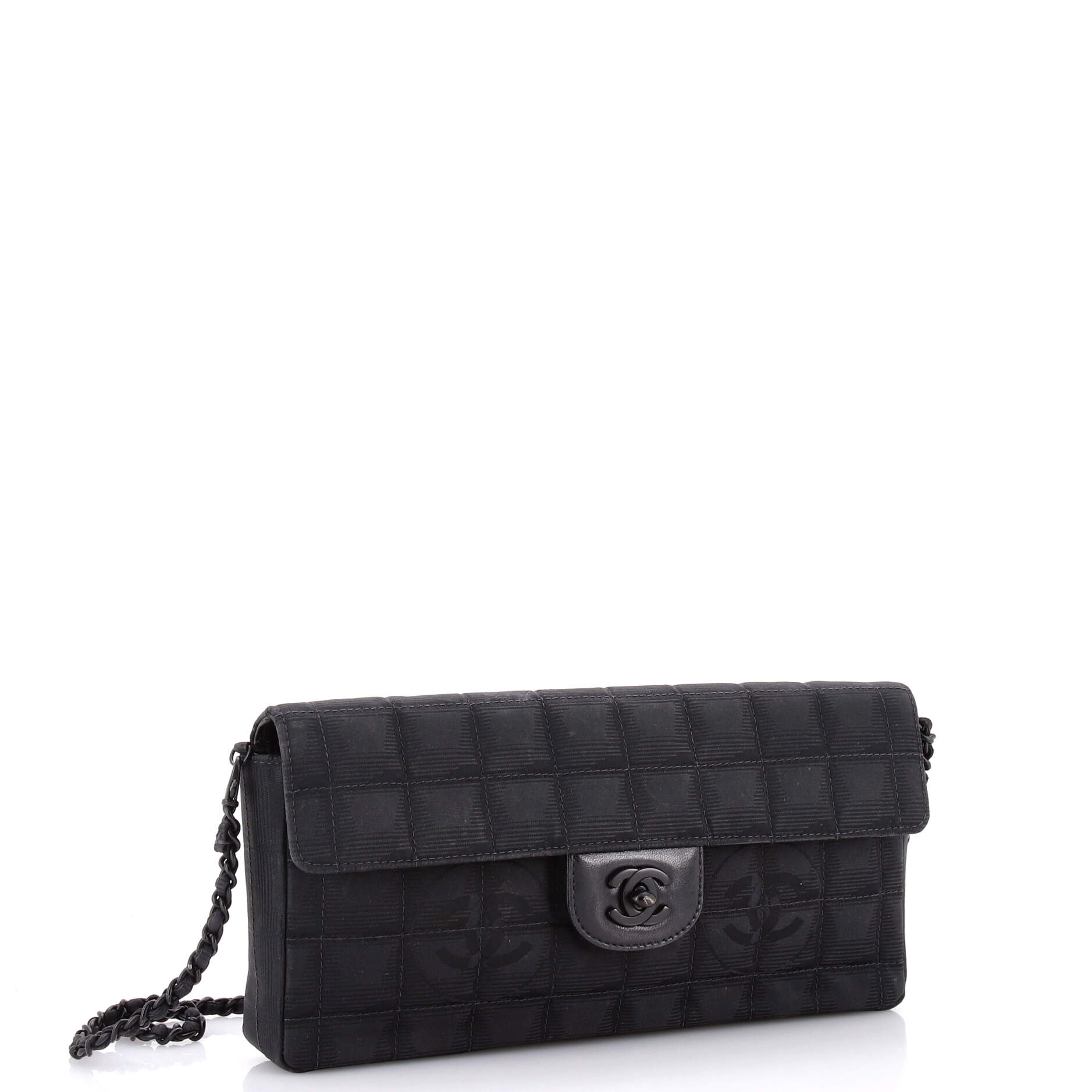 Travel Line Flap Bag Quilted Nylon East West