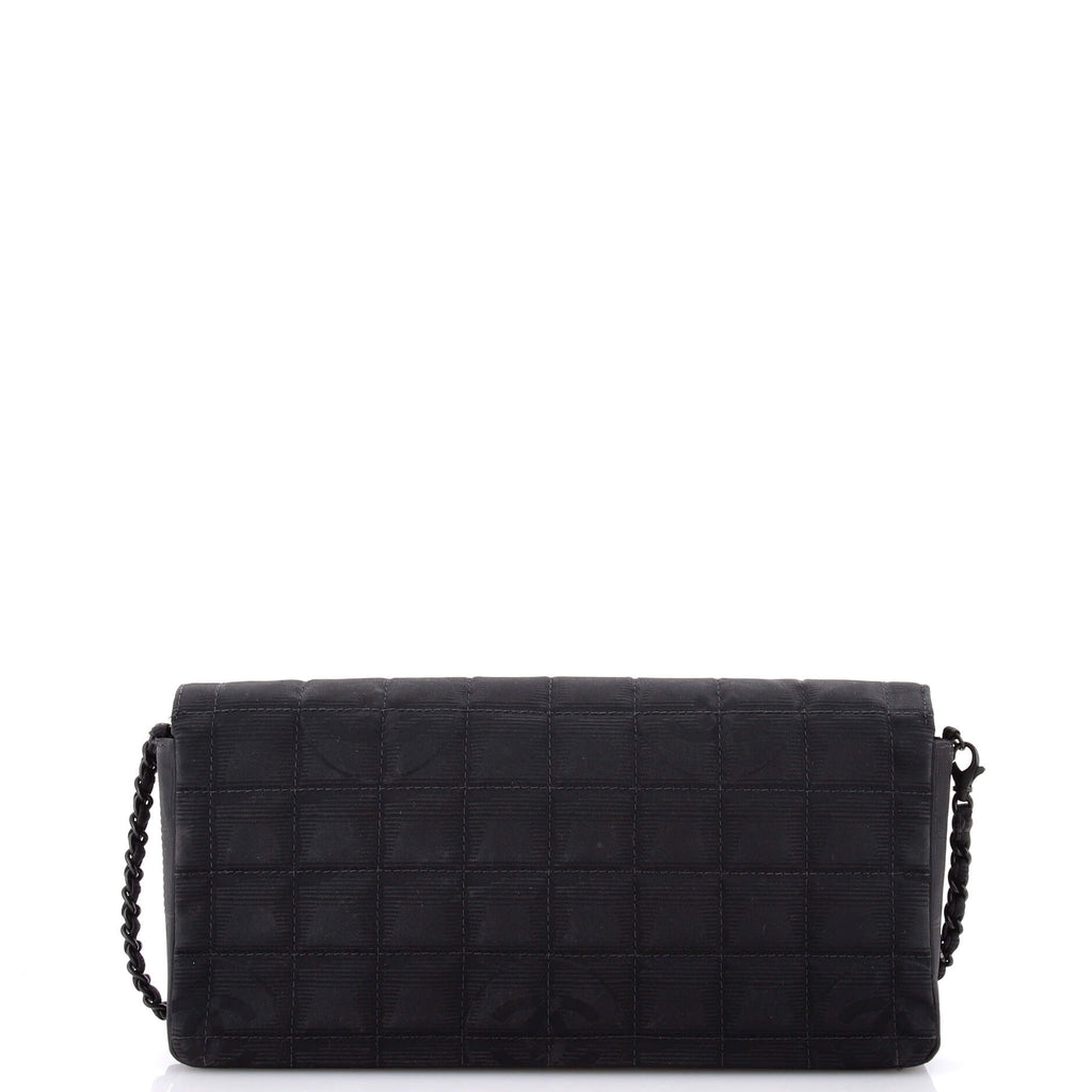 Travel Line Flap Bag Quilted Nylon East West
