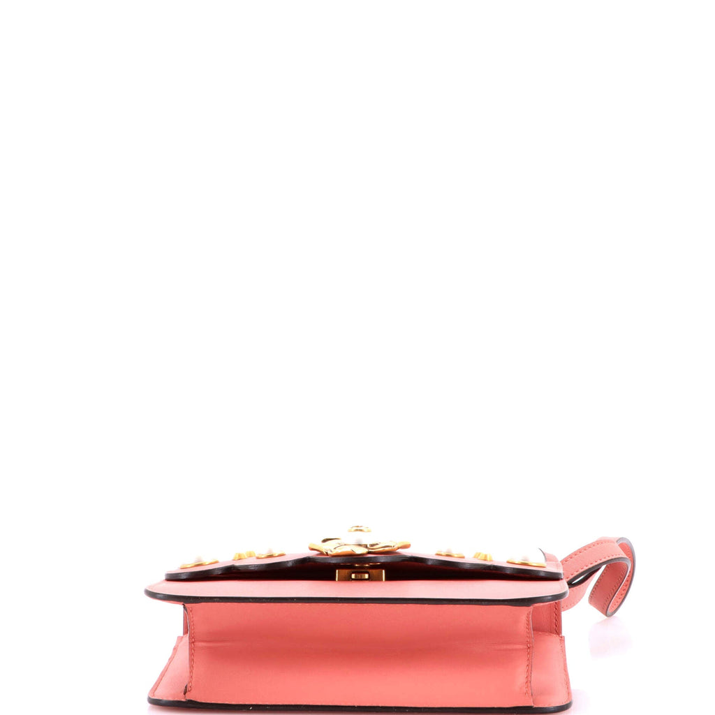 Pearly Peony Shoulder Bag Leather Small