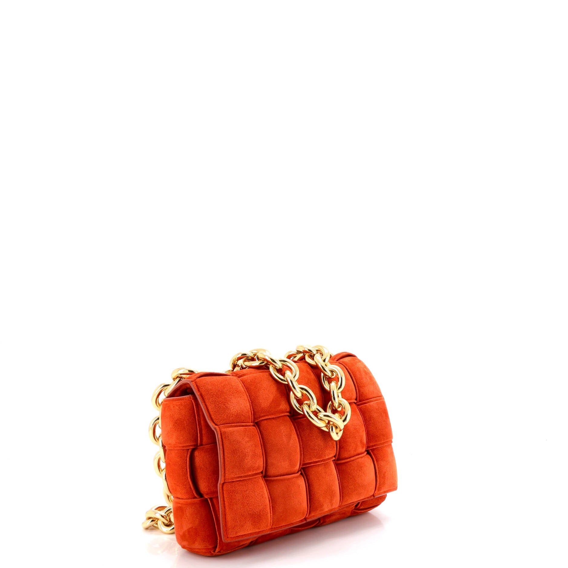 Cassette Chain Crossbody Bag Padded Maxi Intrecciato Suede