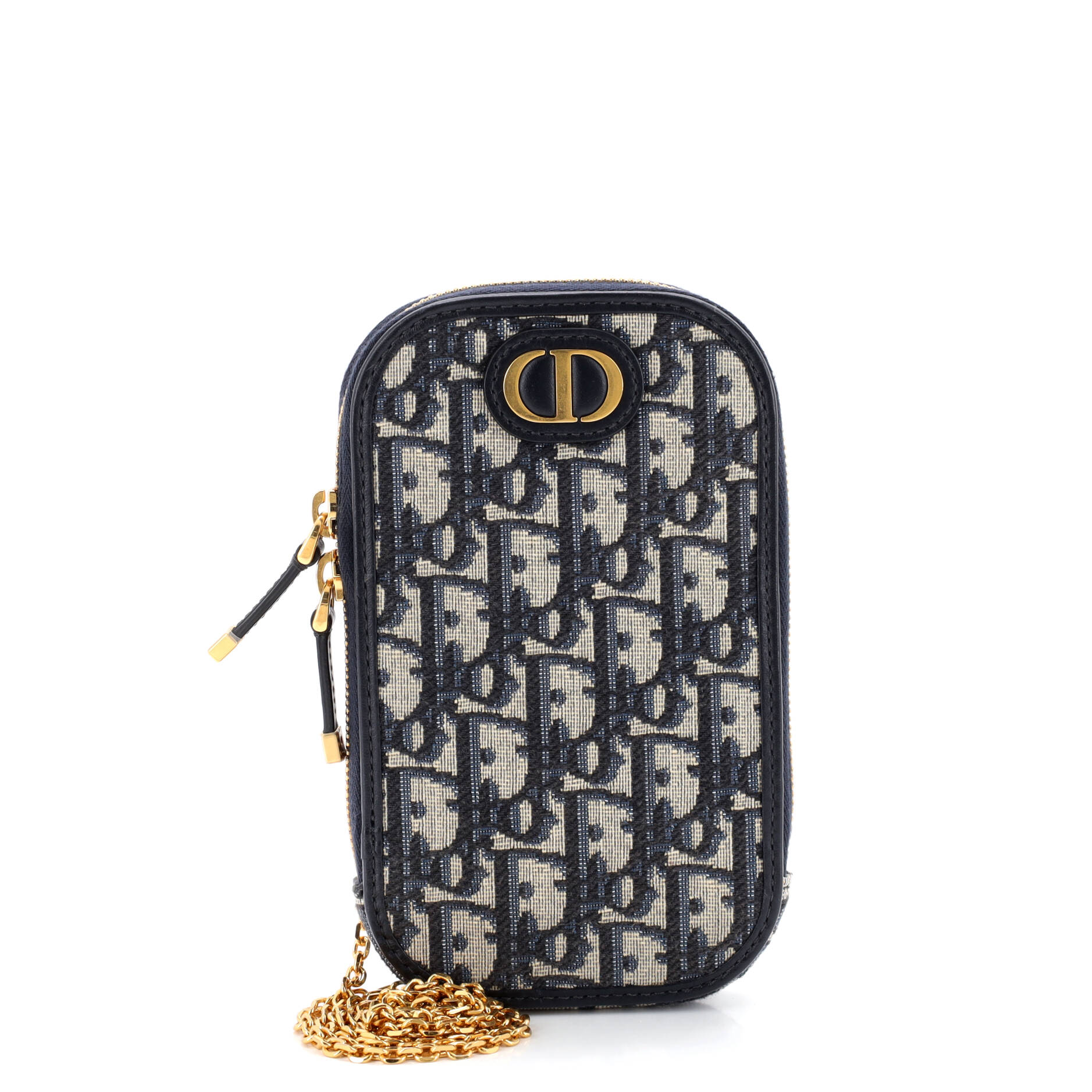 30 Montaigne Phone Holder on Chain Oblique Canvas