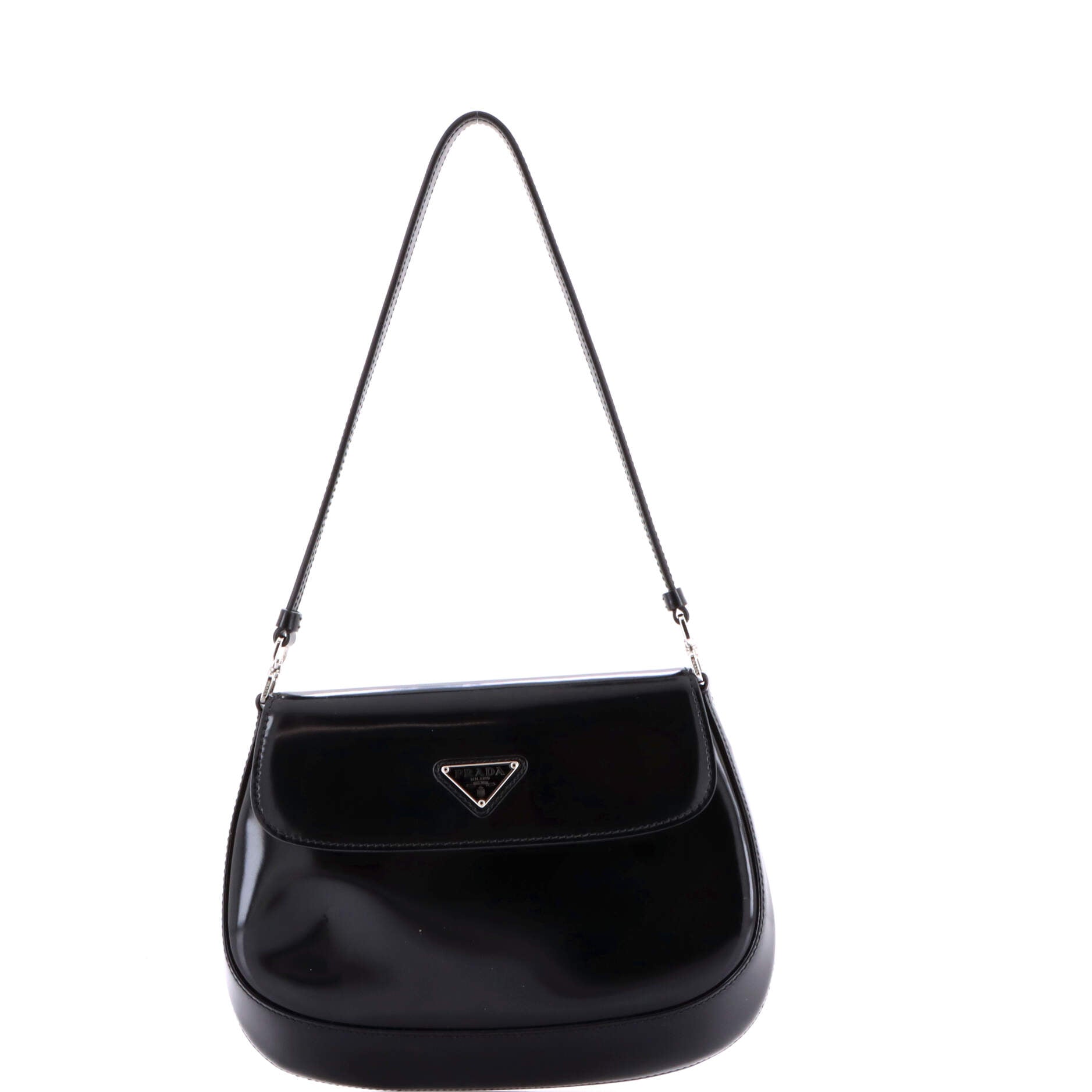 Cleo Flap Shoulder Bag Spazzolato Leather Small