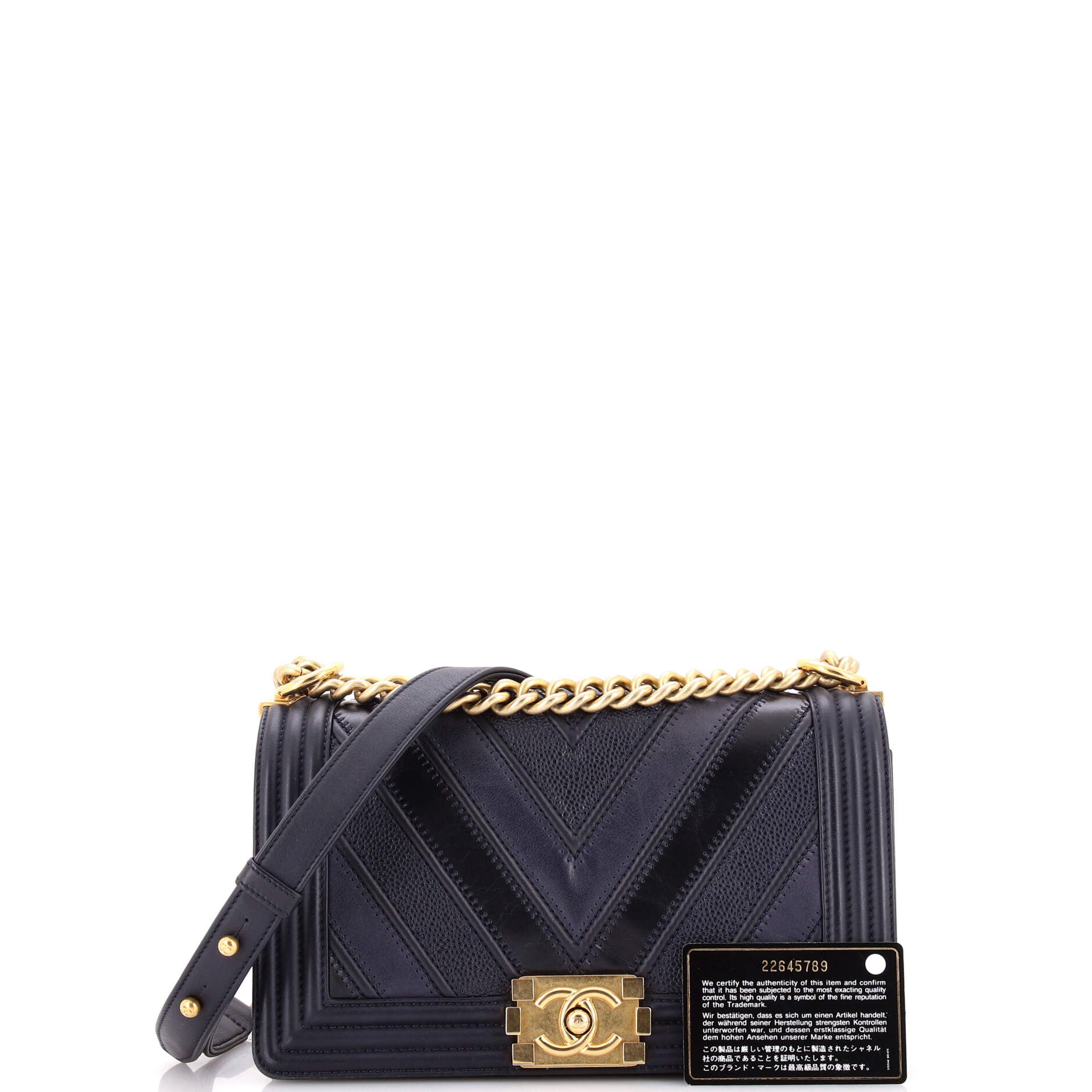 Boy Flap Bag Chevron Caviar and Calfskin Old Medium